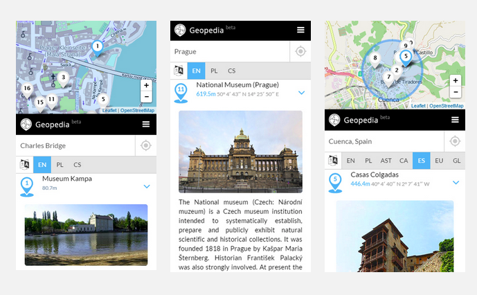 Searching for nearby attractions with geopedia.