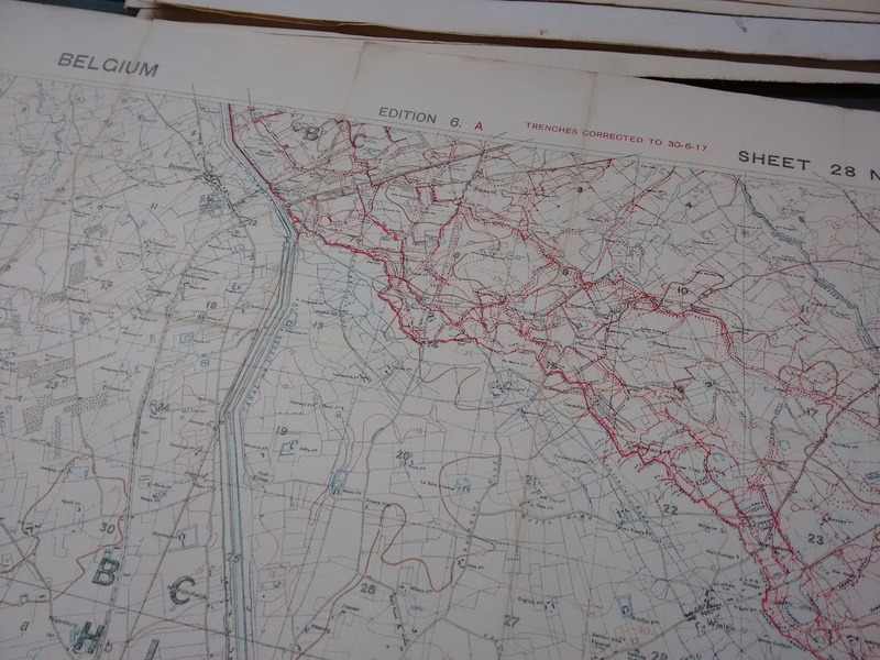A map of WW1 trench positions in Belgium.