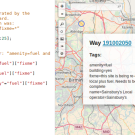 Petrol stations with a fixme tag